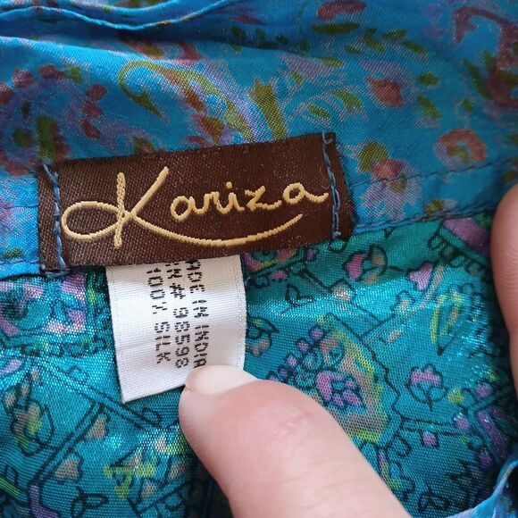 Kariza OSFM 100% Silk Wrap Maxi Skirt Reversible Boho Festival Hippie - Picture 4 of 7